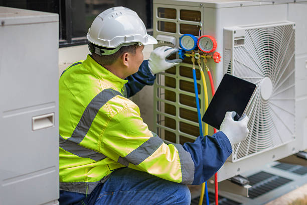 Professional Air Conditioning Repair technician working in Industry, TX
